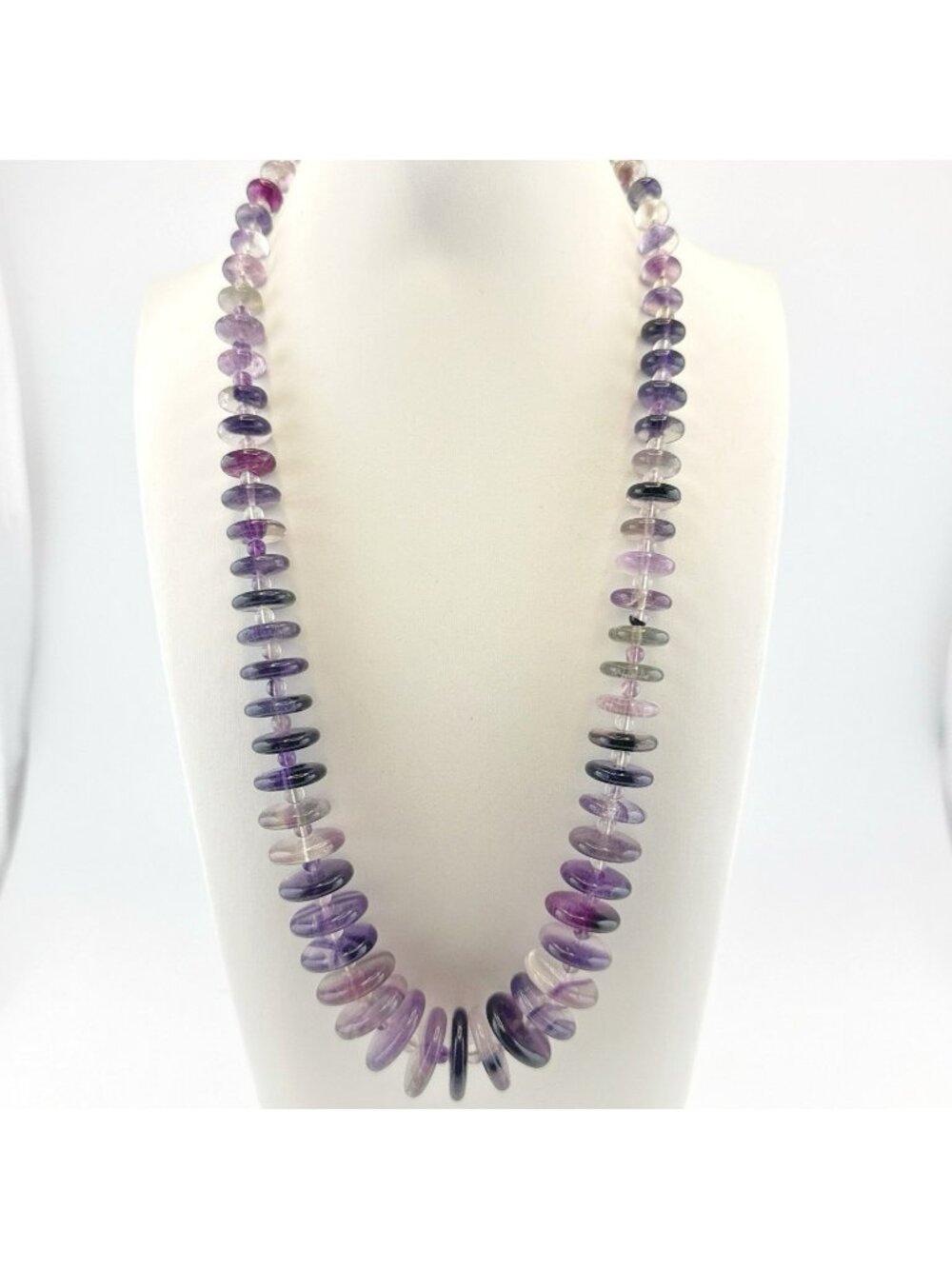 Jay King Necklace Amethyst Disc Coin Purple Graduated Bead Sterling Silver 925
